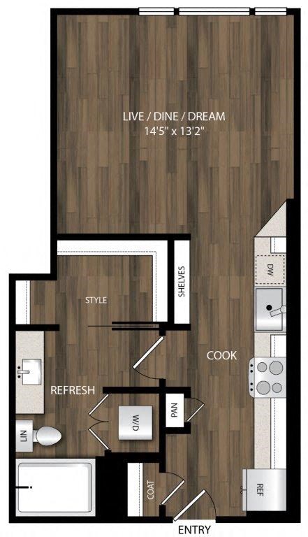 Portland Astoria Apartments in Portland, Oregon S1 Floor Plan